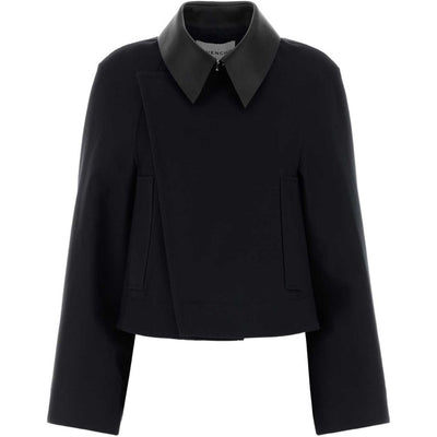 Givenchy Leather-Collar Cotton Jacket