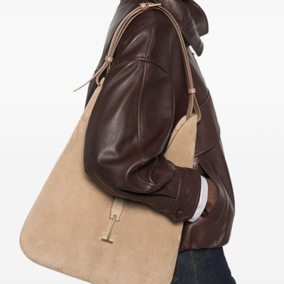 Tom Ford Suede T-Clasp Shoulder Bag