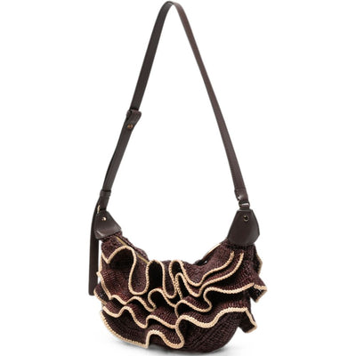 Zimmermann Raffia Ruffle Shoulder Bag