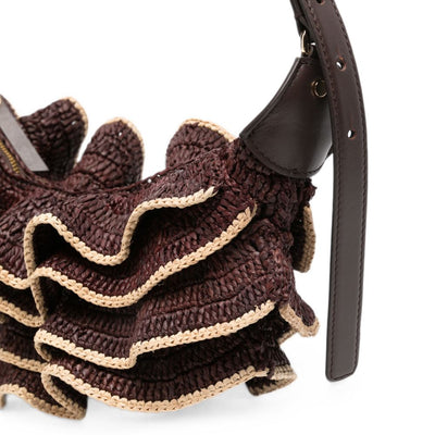 Zimmermann Raffia Ruffle Shoulder Bag