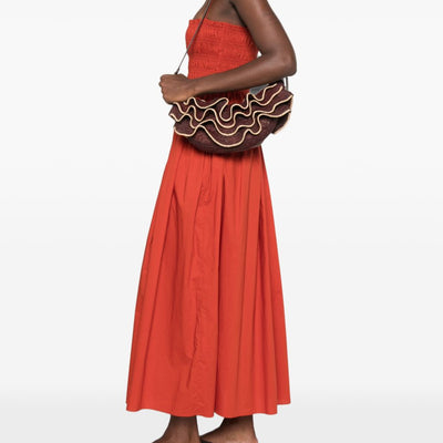 Zimmermann Raffia Ruffle Shoulder Bag