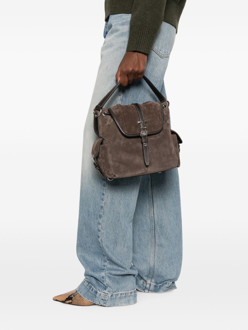 Tod's T Timeless Medium Foldover Tote Bag