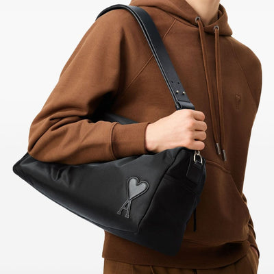 Ami Paris Marcel Large Nylon Shoulder Bag