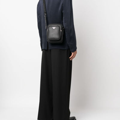 Emporio Armani Leather Top Zip Bag
