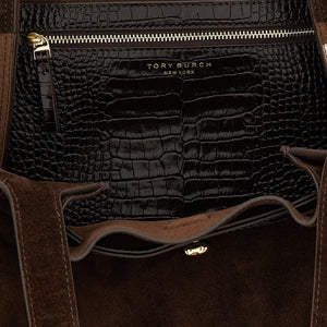 Tory Burch Romy Suede Leather Tote Bag