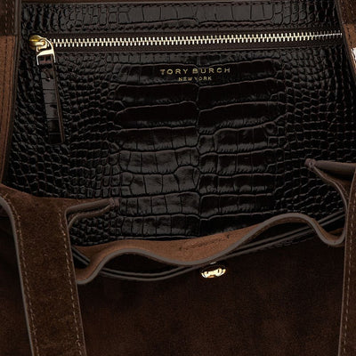 Tory Burch Romy Suede Leather Tote Bag