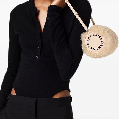 Stella McCartney Faux-Shearling Cylinder Bag