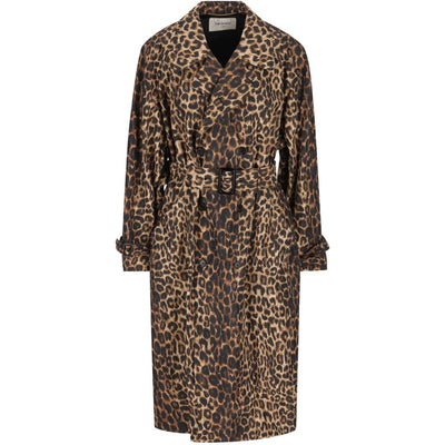Saint Laurent Coats LEOPARD PRINT