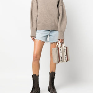 Chloé ChloÃ© Woody Small Linen Tote Bag
