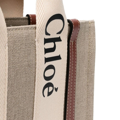 Chloé ChloÃ© Woody Small Linen Tote Bag