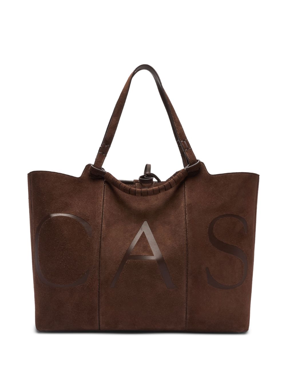 Casadei Suede Logo Tote Bag