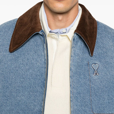 AMI PARIS Coats LIGHT BLUE