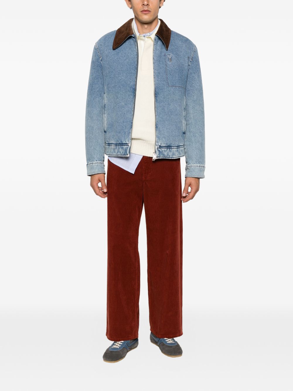 AMI PARIS Coats LIGHT BLUE