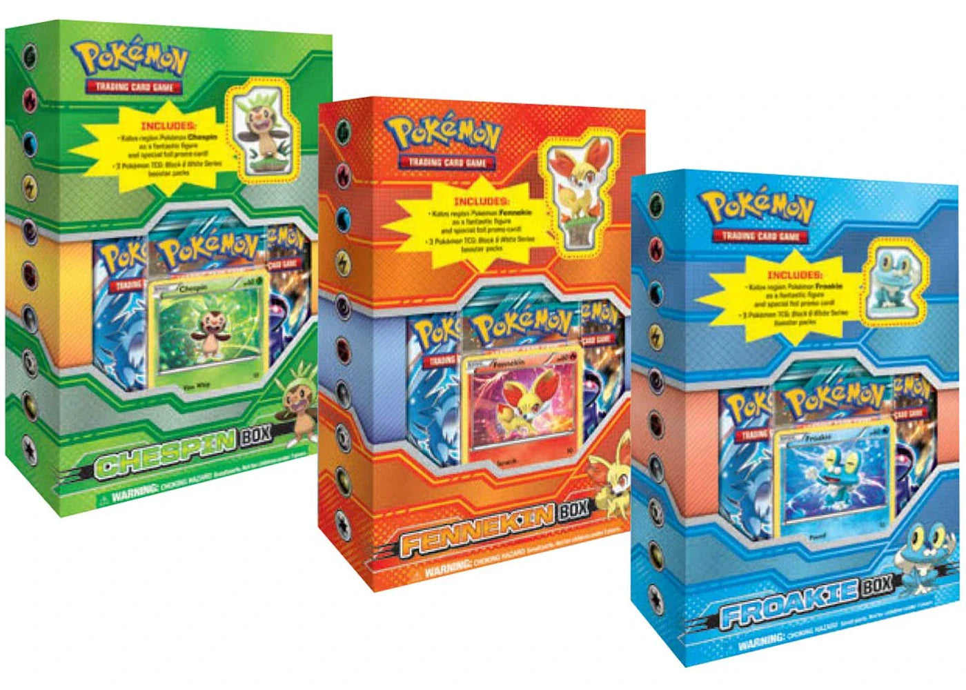 2013 Pokemon TCG Chespin/Fennekin/Froakie Figure Box Lot