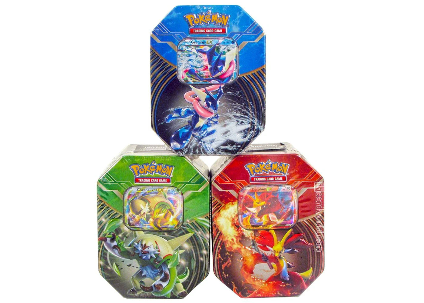 2014 Pokemon TCG Chesnaught EX/Delphox EX/Greninja EX Kalos Power Tin Lot
