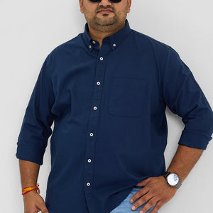 Dark Blue Button Down Regular Fit Shirt