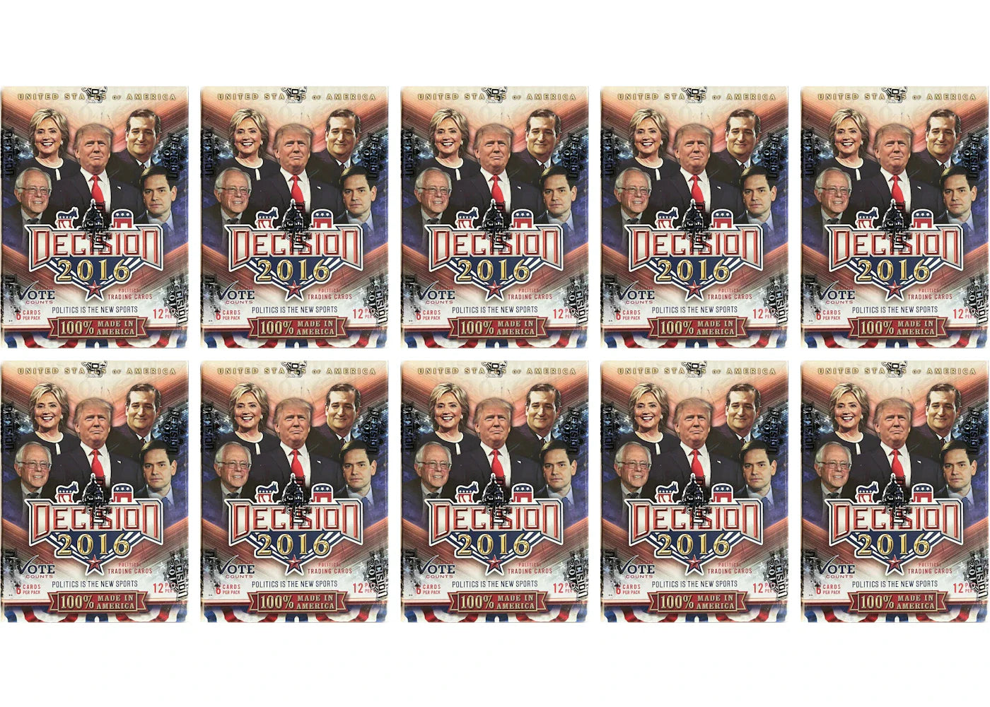2016 Decision Political Trading Cards Blaster Box 10x Lot