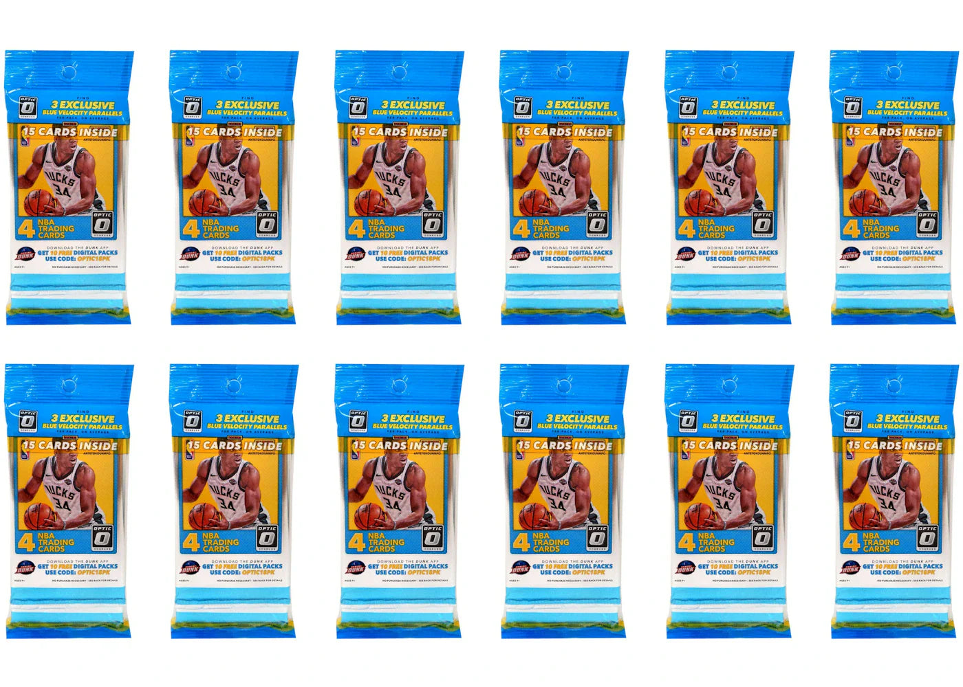2017-18 Panini Donruss Optic Basketball Cello Pack 12x Lot