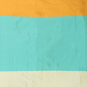 Borderless multi-color arani gift saree with checks & stripes, self-pallu of stripes