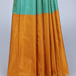 Borderless multi-color arani gift saree with checks & stripes, self-pallu of stripes