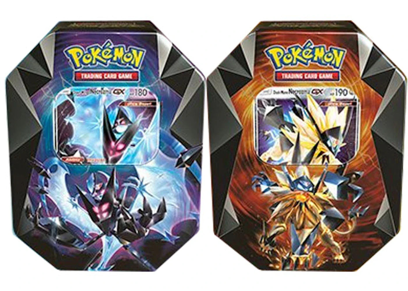 2018 Pokemon TCG Necrozma Prism Tin Dusk Mane Necrozma GX/Dawn Wings Necrozma GX Lot