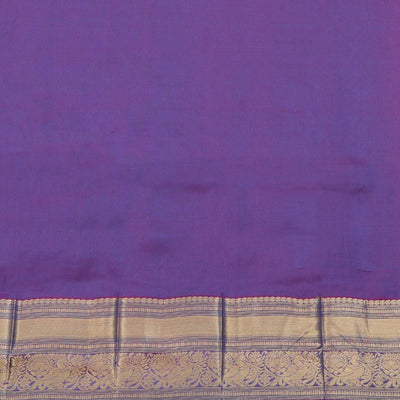 Blue vasundhara silk mix saree with buttas, contrast jaal pallu & traditional design zari border