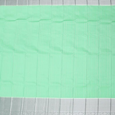 Green vasundhara silk mix saree with zari designs, contrast jaal pallu & traditional design zari border