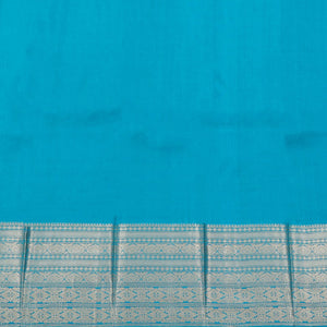 Blue vasundhara silk mix saree with zari buttas, intricate pallu & traditional design border