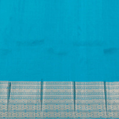 Blue vasundhara silk mix saree with zari buttas, intricate pallu & traditional design border