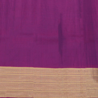 Blue vasundhara silk mix saree with buttas, contrast border & pallu steeped with traditional designs