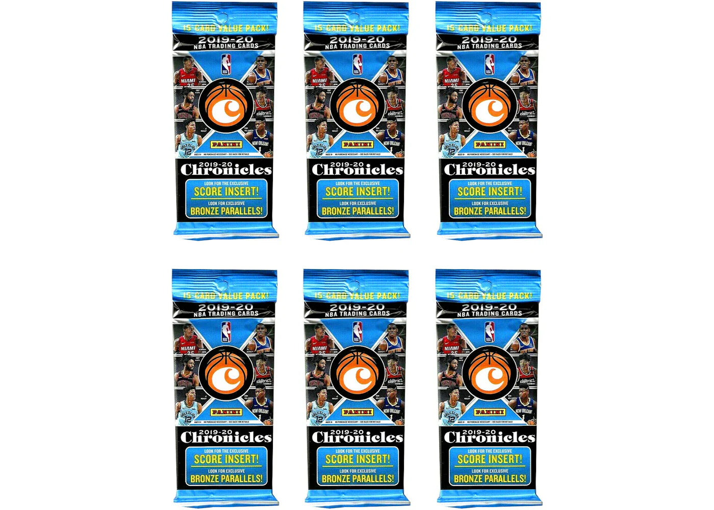 2019-20 Panini Chronicles Basketball Cello Pack 6x Lot