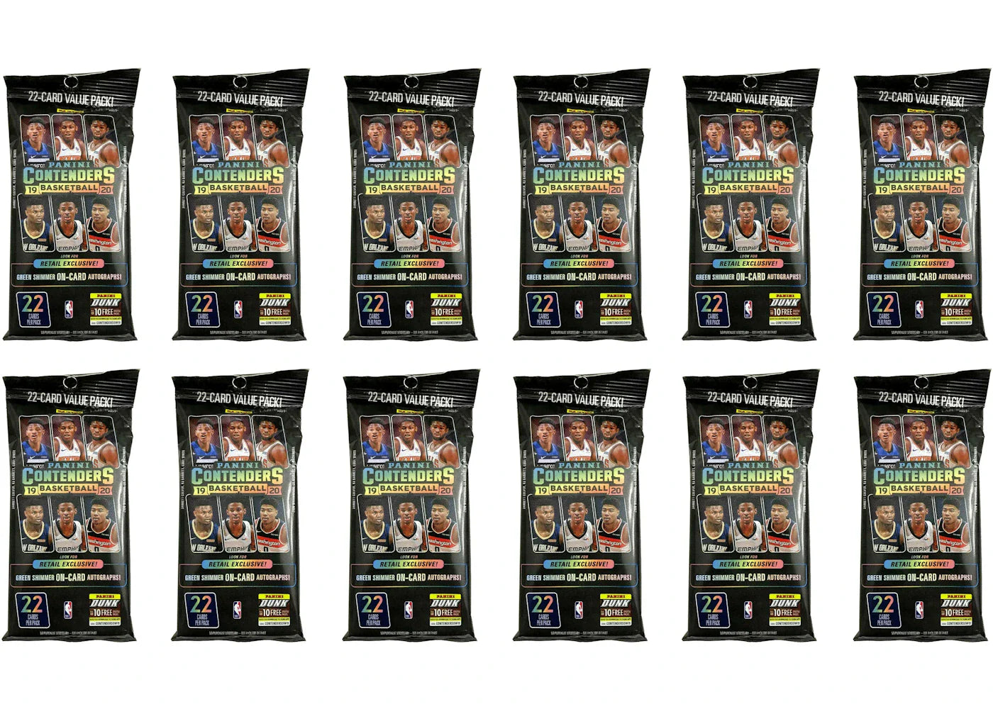 2019-20 Panini Contenders Basketball Fat Pack 12x Lot