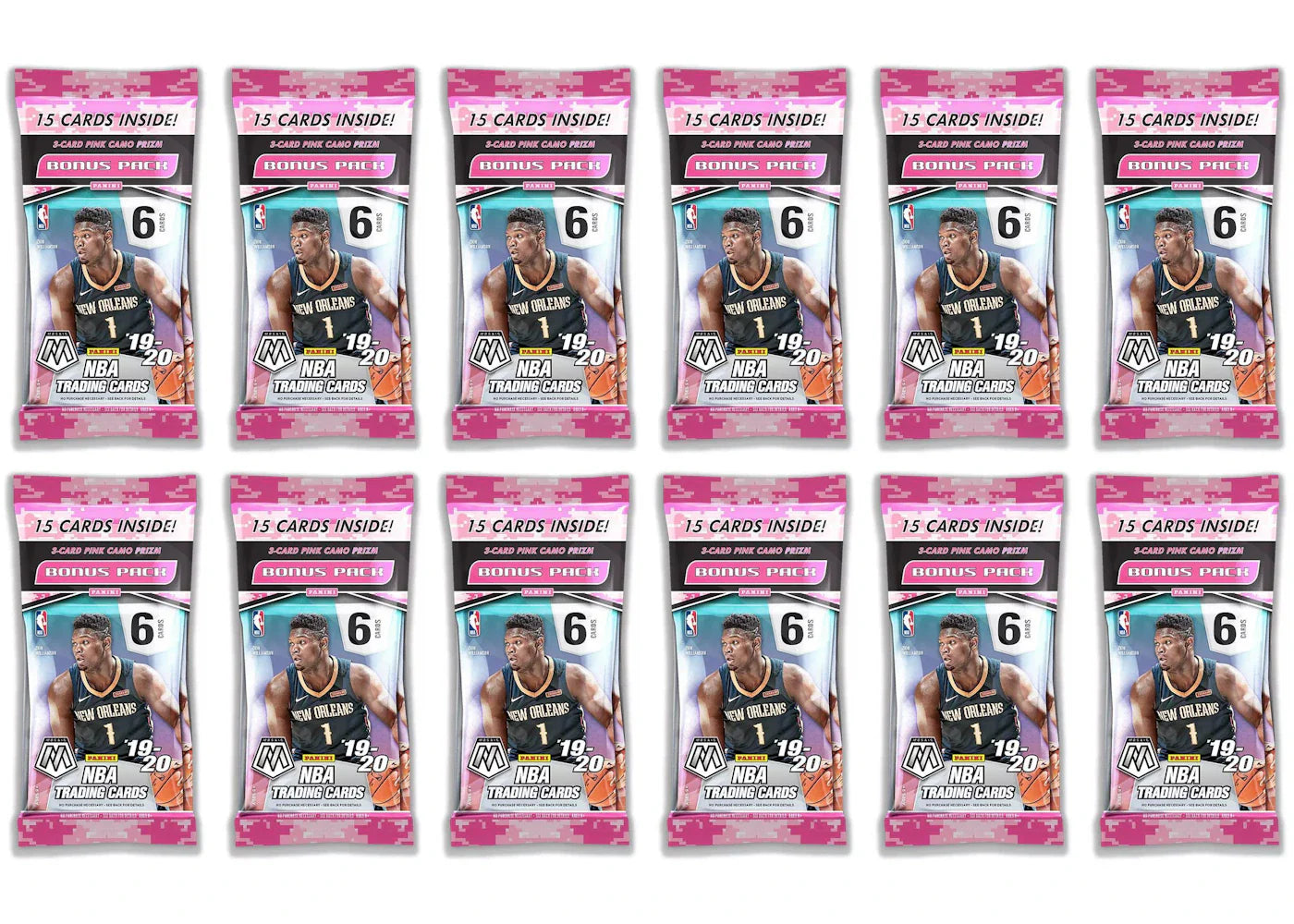 2019-20 Panini Mosaic Basketball Cello Pack 12x Lot
