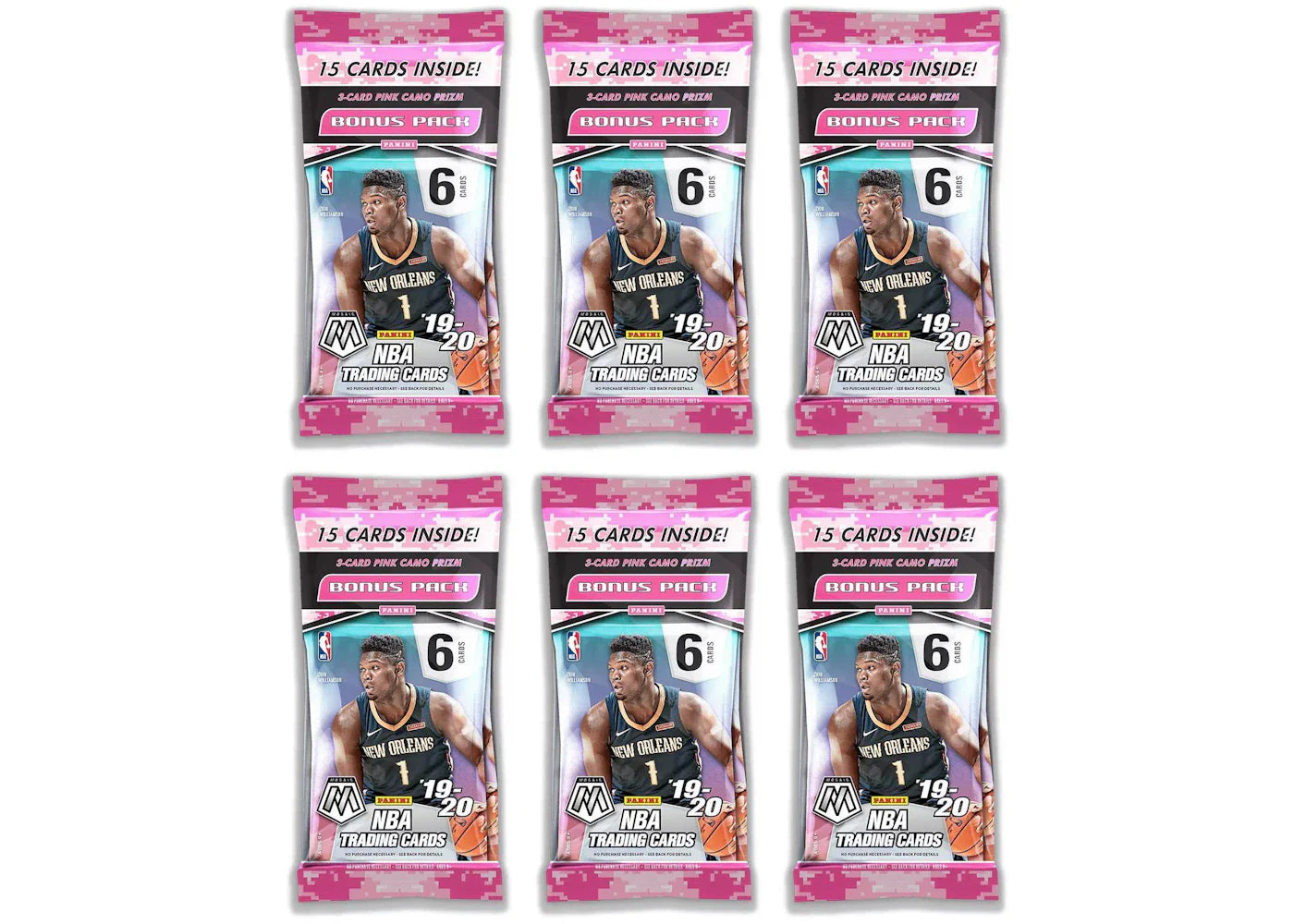 2019-20 Panini Mosaic Basketball Cello Pack 6x Lot
