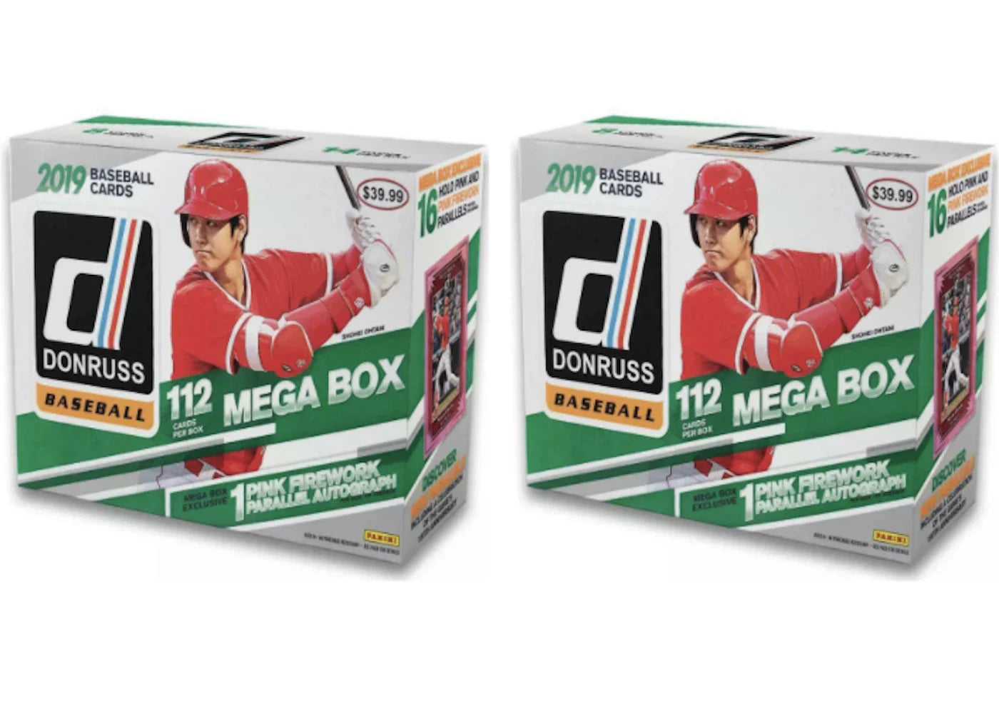 2019 Panini Donruss Baseball Mega Box 112 ct. 2x Lot