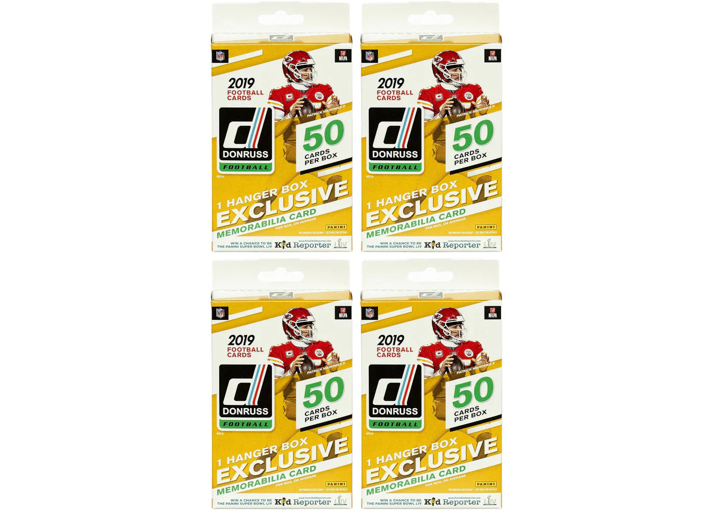 2019 Panini Donruss Football Hanger Box (1 Memorabilia Card) 4x Lot