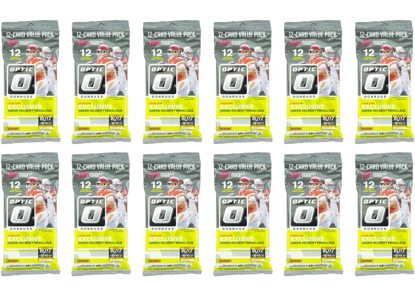 2019 Panini Donruss Optic Football Cello Pack 12x Lot