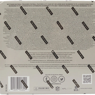 2019 Panini National Treasures Football Hobby Box