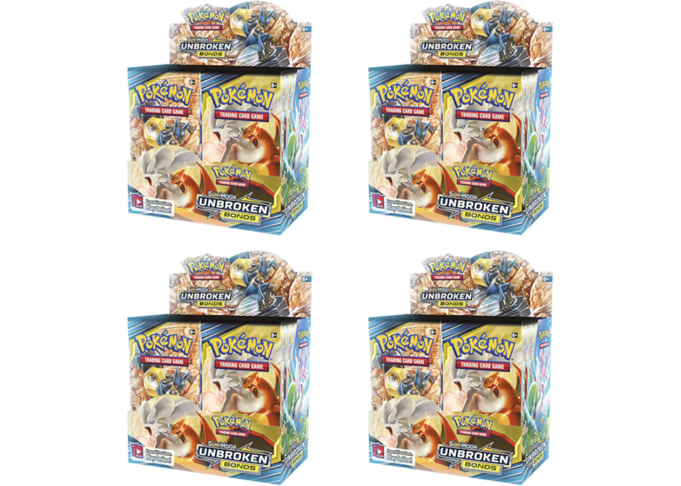 2019 Pokemon Sun & Moon Unbroken Bonds Booster Box 4X Lot