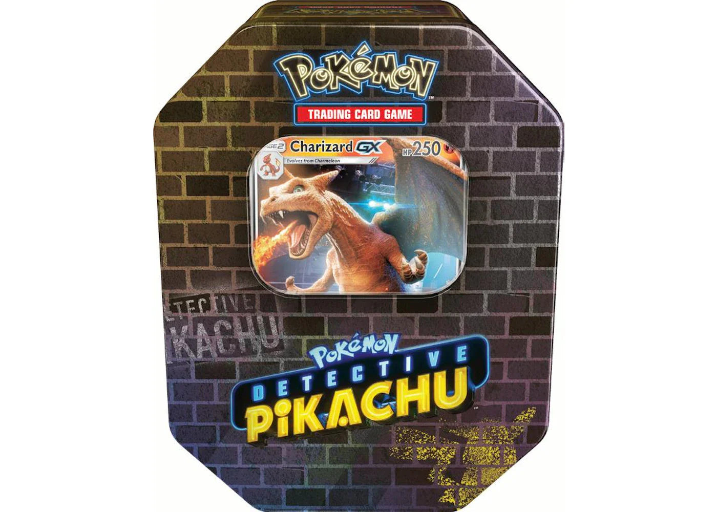 2019 Pokemon TCG Detective Pikachu Tin Charizard GX