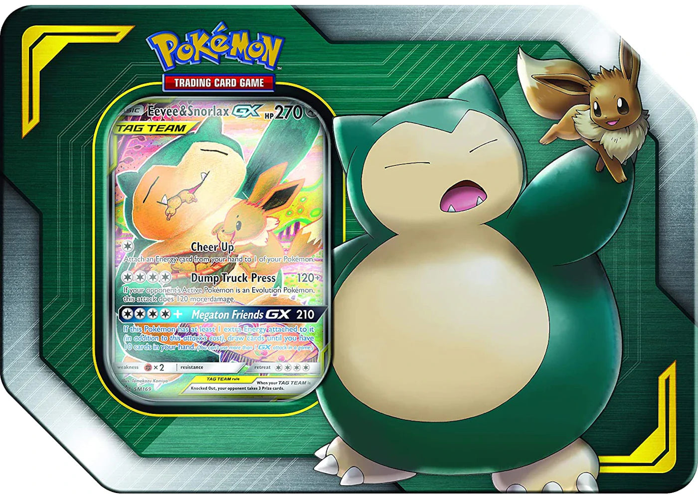 2019 Pokemon TCG TAG TEAM Tins Eevee & Snorlax GX