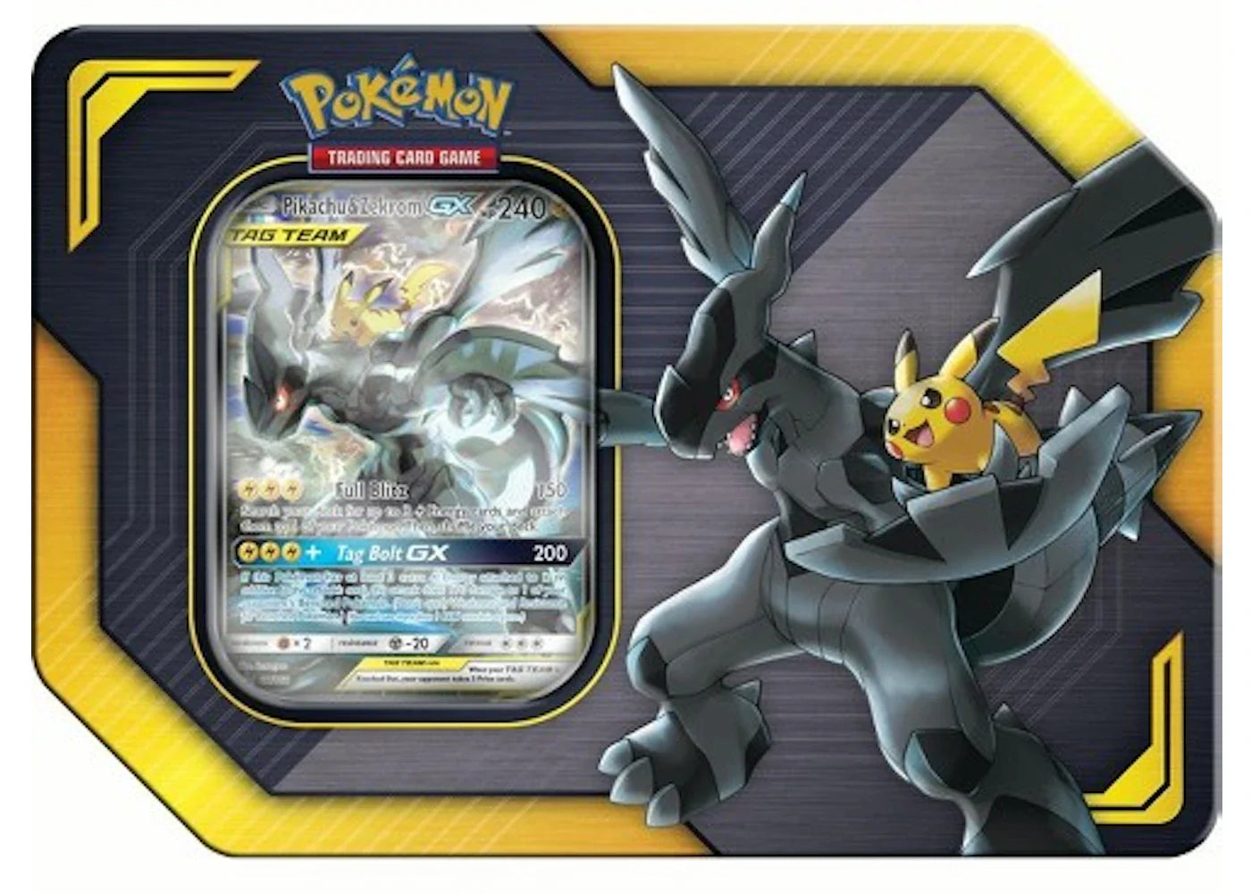2019 Pokemon TCG TAG TEAM Tins Pikachu & Zekrom GX