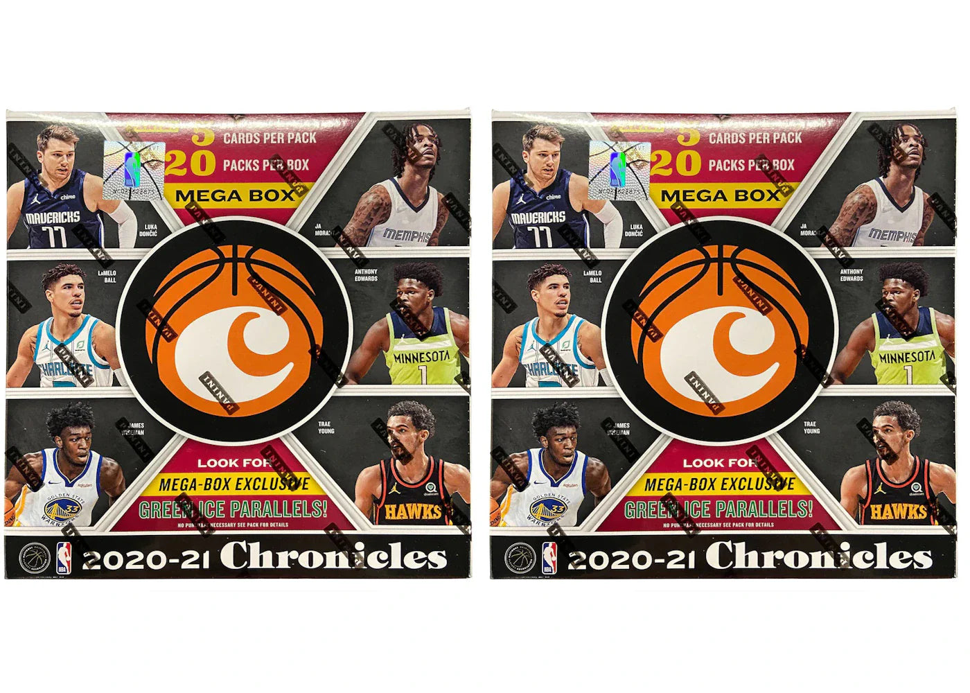 2020-21 Panini Chronicles Basketball Fanatics Exclusive Mega Box (Green Ice Parallels) 2x Lot