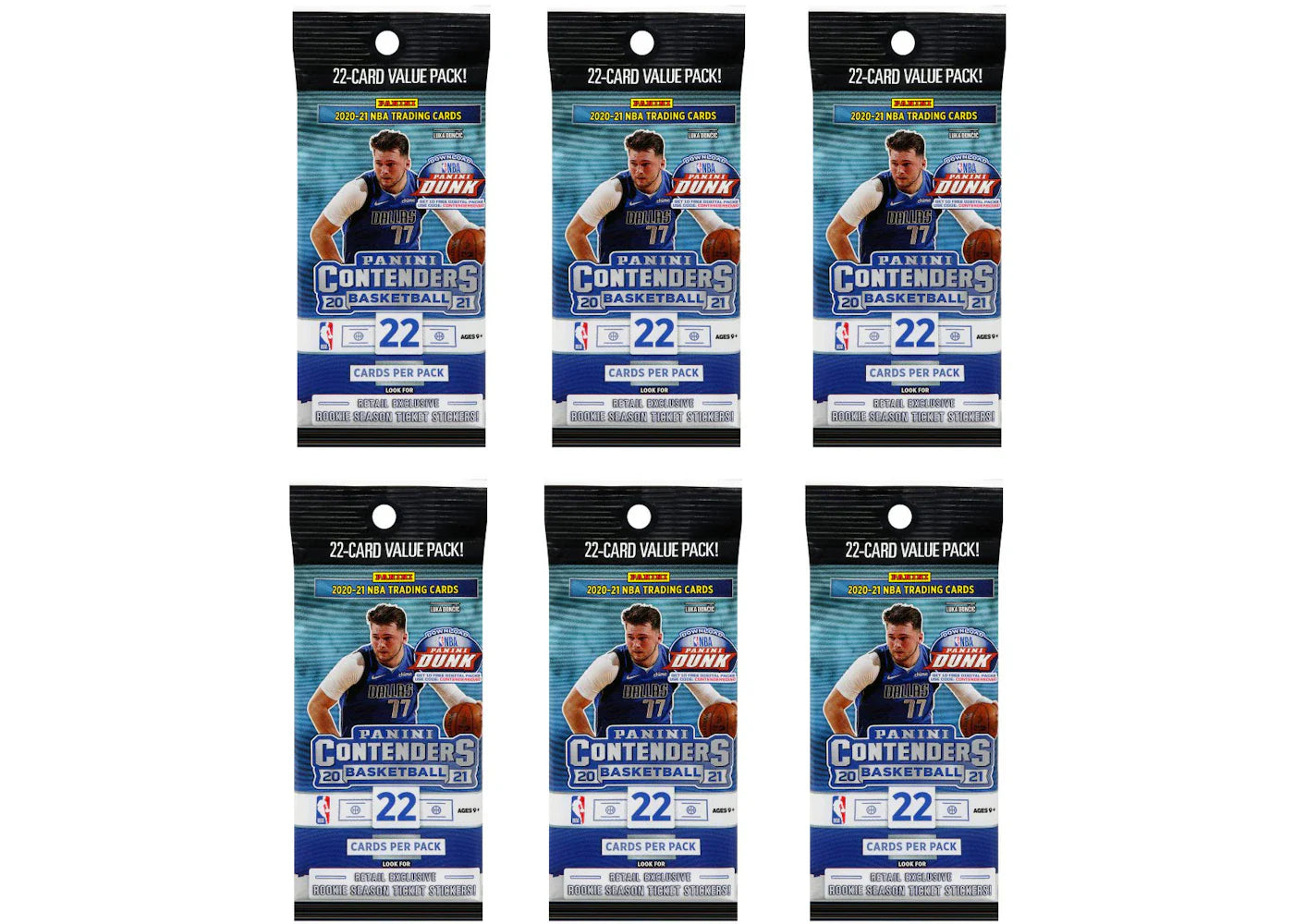 2020-21 Panini Contenders Basketball Fat Pack 6x Lot