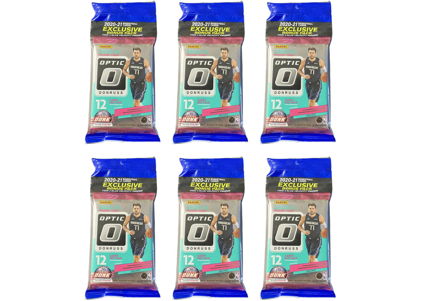 2020-21 Panini Donruss Optic Basketball Cello Pack 6x Lot