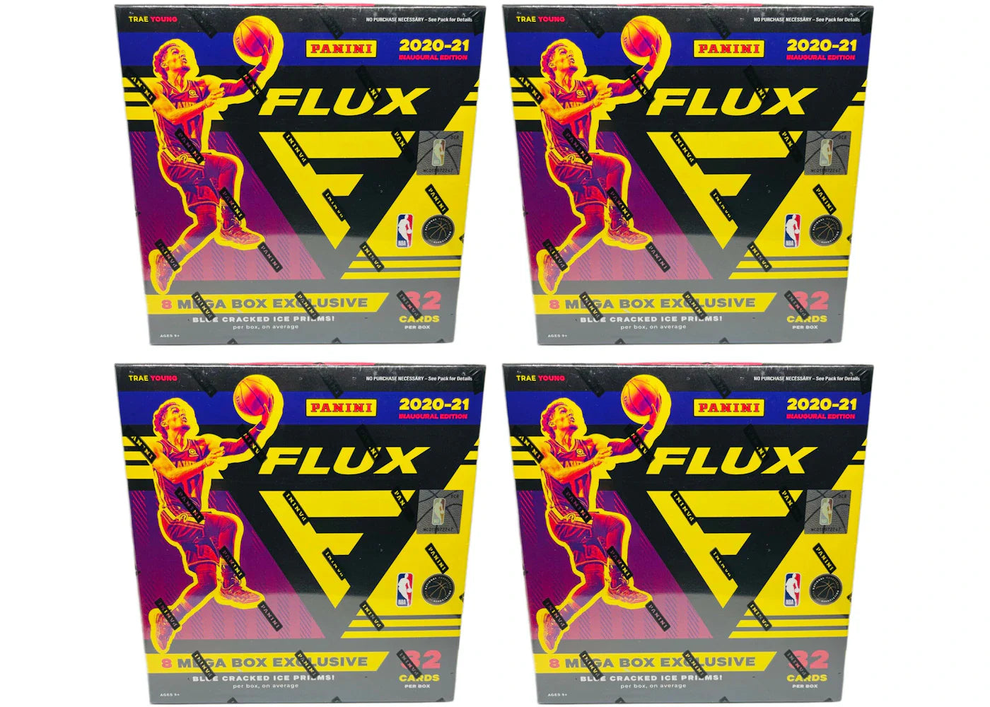 2020-21 Panini Flux Basketball Mega Box (Blue Cracked Ice) 4x Lot