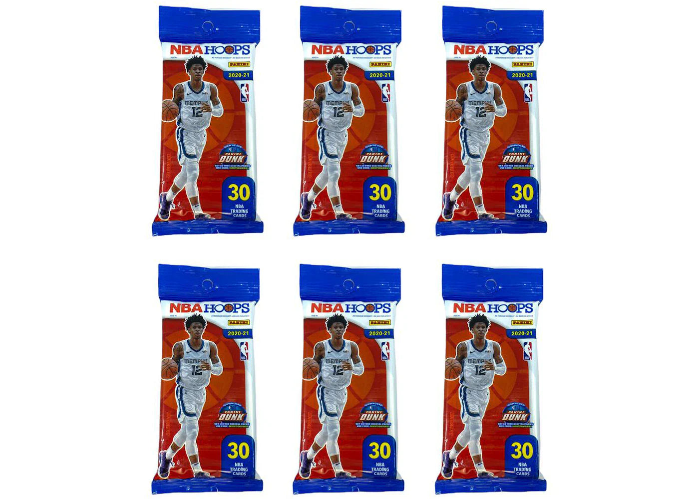 2020-21 Panini Hoops Basketball Fat Pack 6x Lot