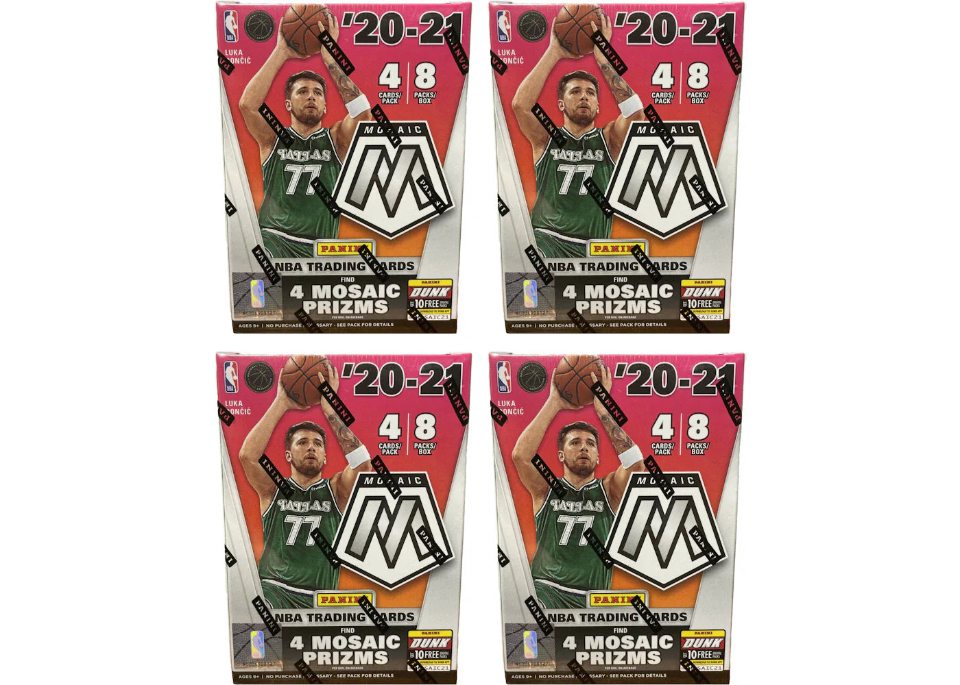 2020-21 Panini Mosaic Basketball Blaster Box 4x Lot