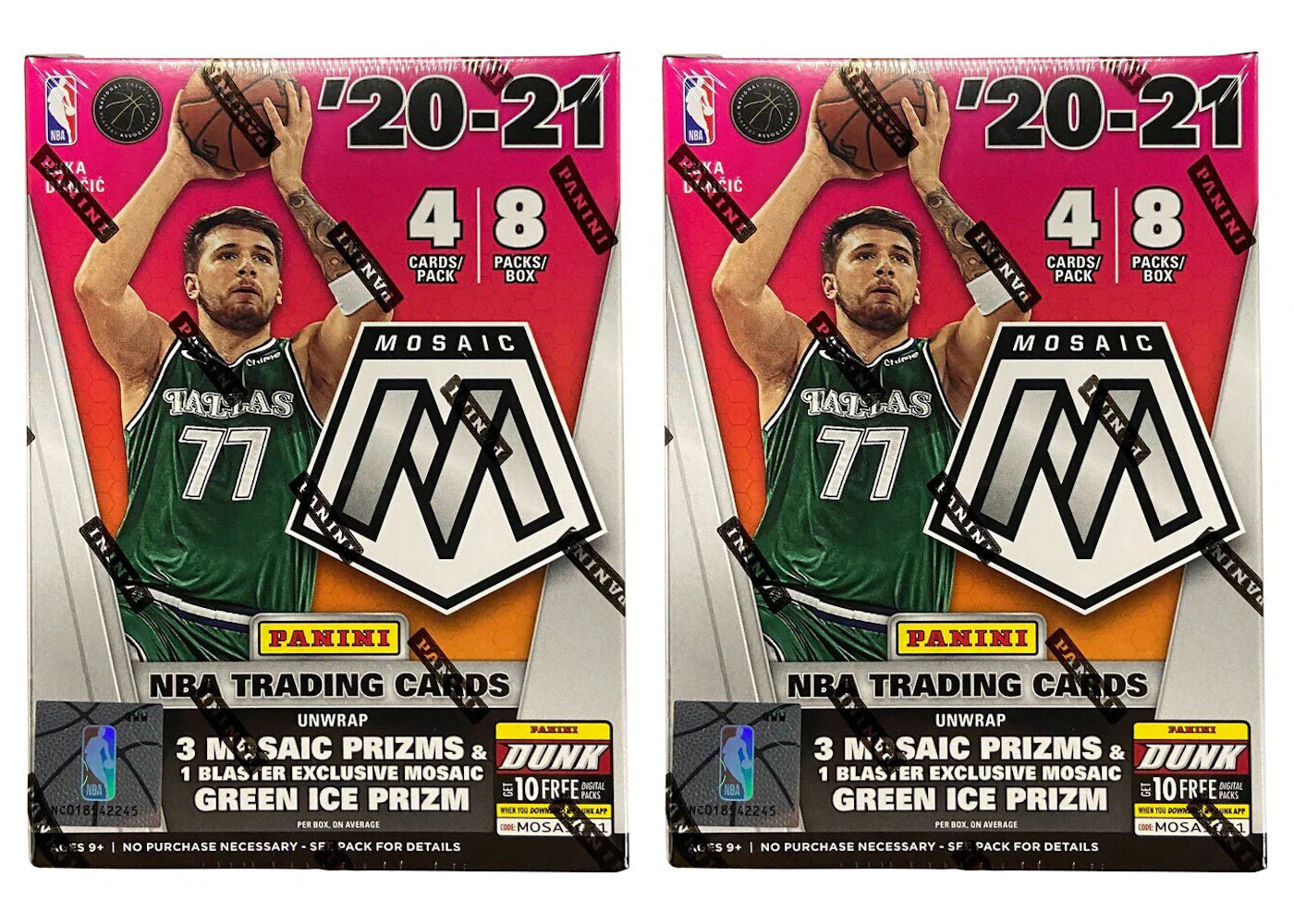 2020-21 Panini Mosaic Basketball Fanatics Exclusive Blaster Box (Green Ice Prizm) 2x Lot