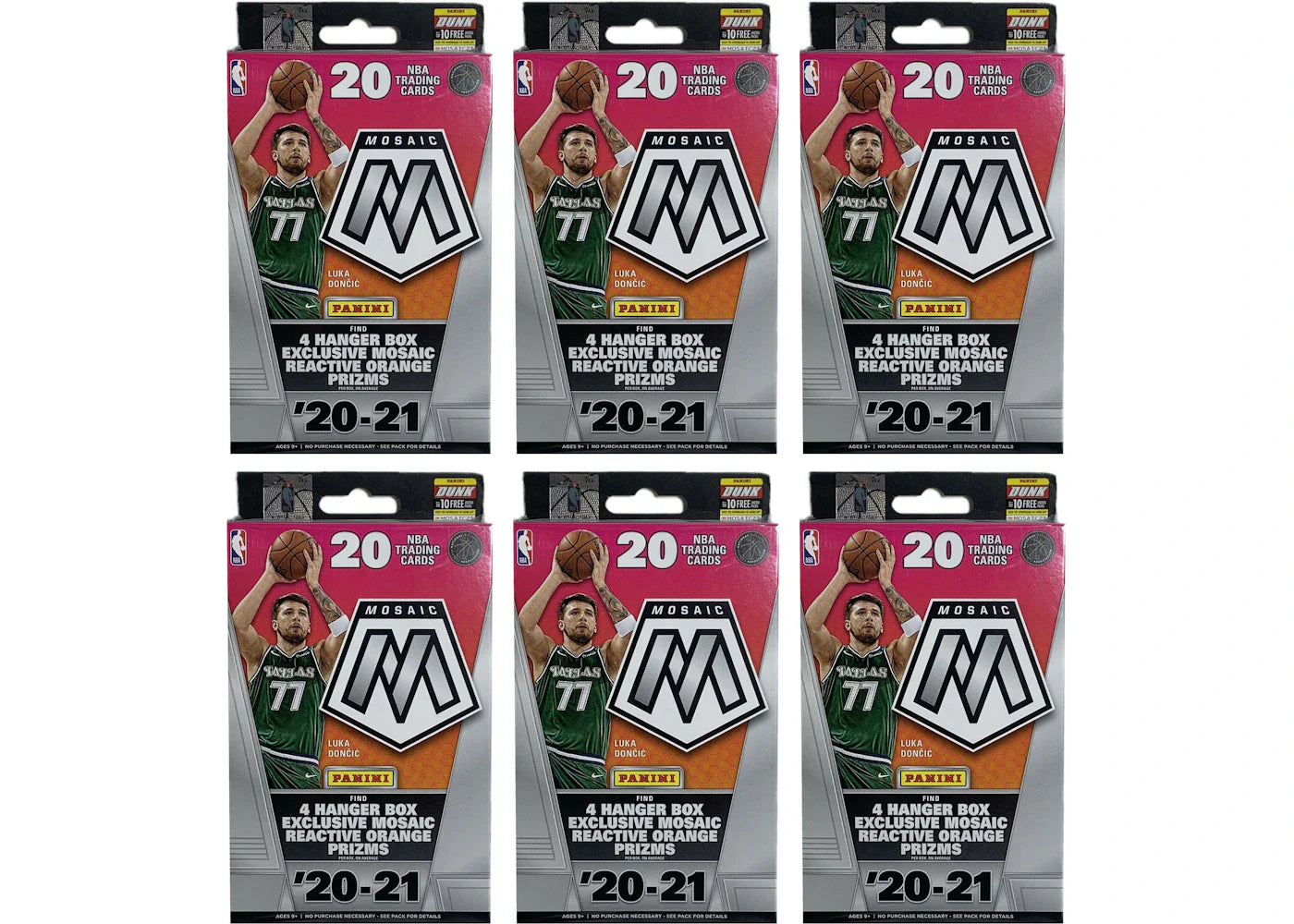 2020-21 Panini Mosaic Basketball Hanger Box 6x Lot